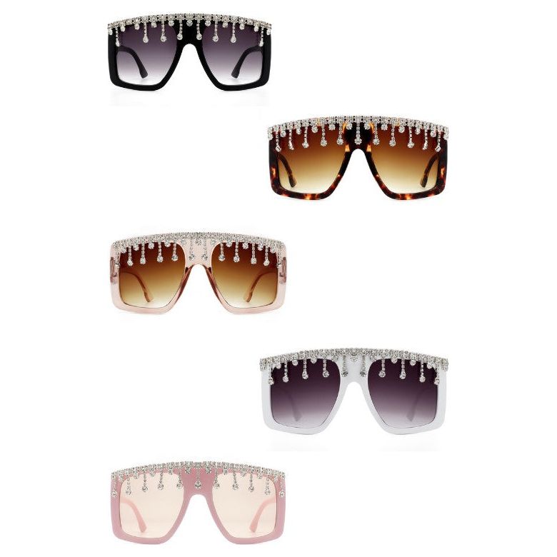 RHINESTONE OVERSIZED ICON SUNGLASSES