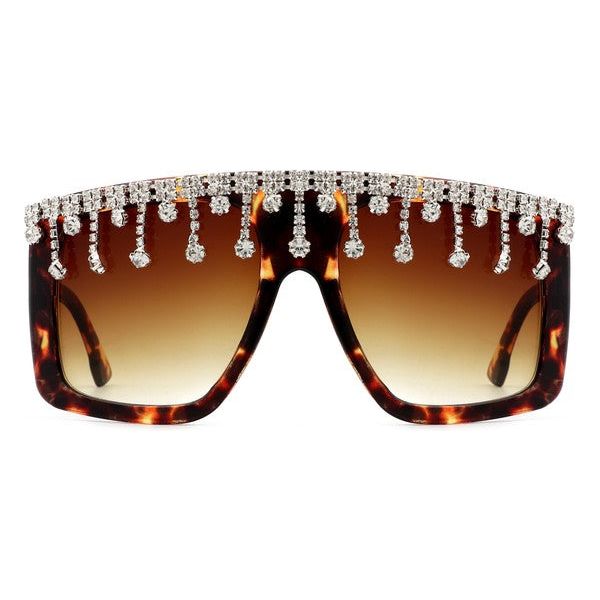 RHINESTONE OVERSIZED ICON SUNGLASSES