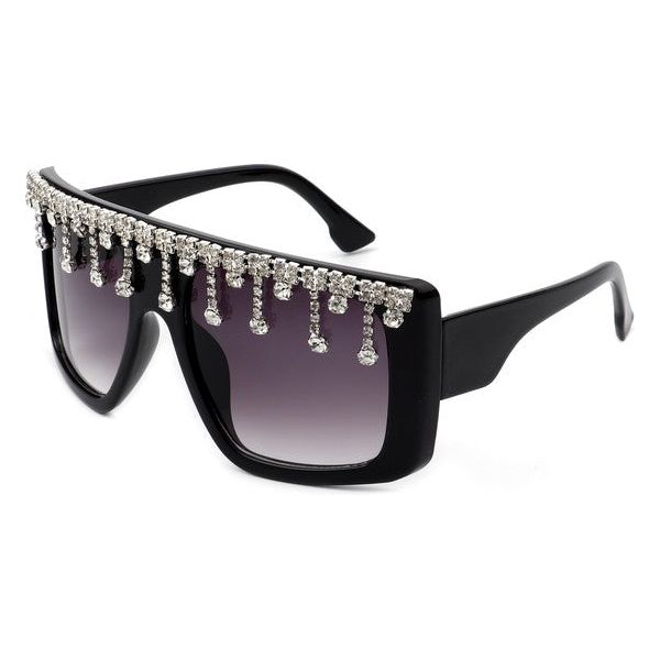 RHINESTONE OVERSIZED ICON SUNGLASSES