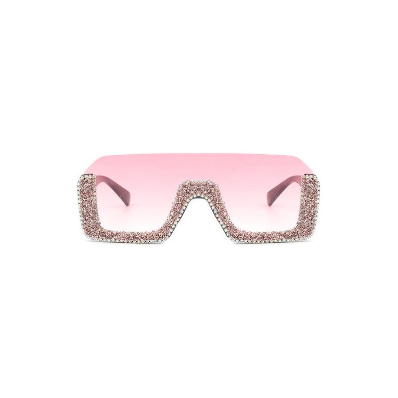 SQUARE HALF FRAME OVERSIZED SUNGLASSES