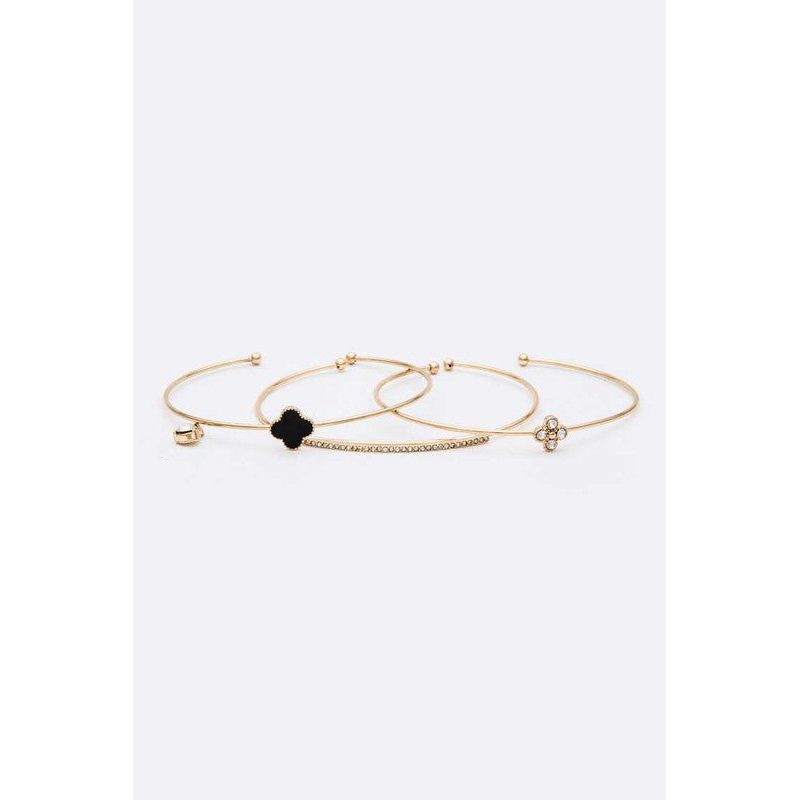 Orchid Arc Clover Bangle Set