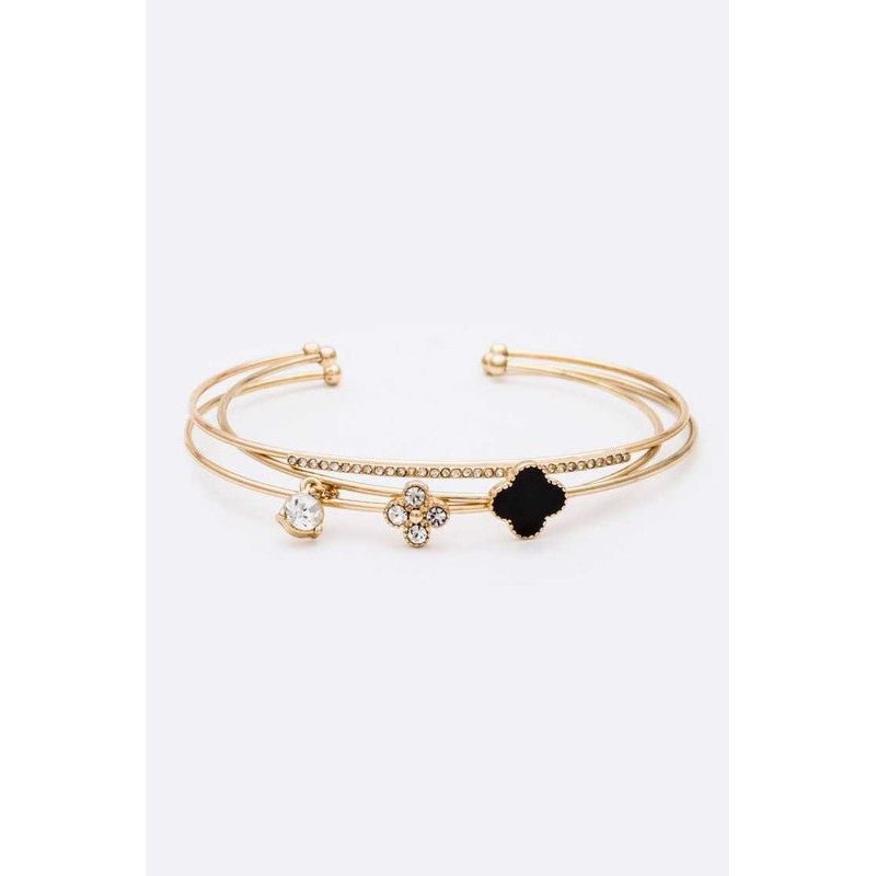 Orchid Arc Clover Bangle Set