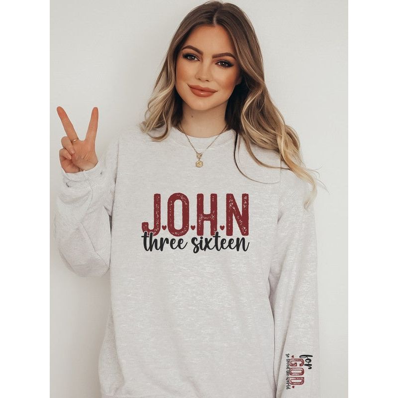 John 3 16 For God So Loved  Crew Sweatshirt