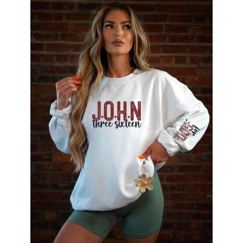 John 3 16 For God So Loved  Crew Sweatshirt