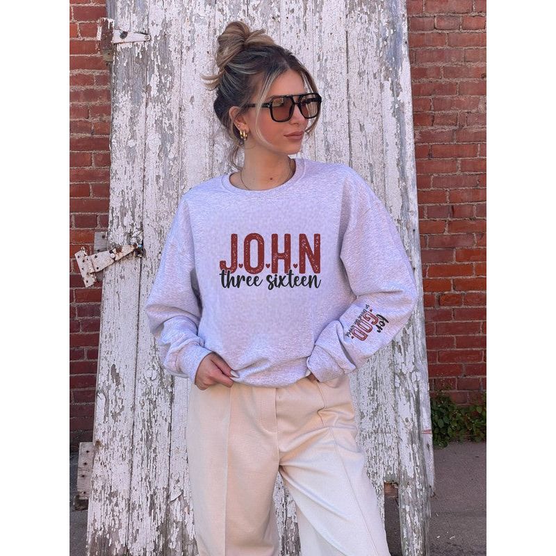 John 3 16 For God So Loved  Crew Sweatshirt