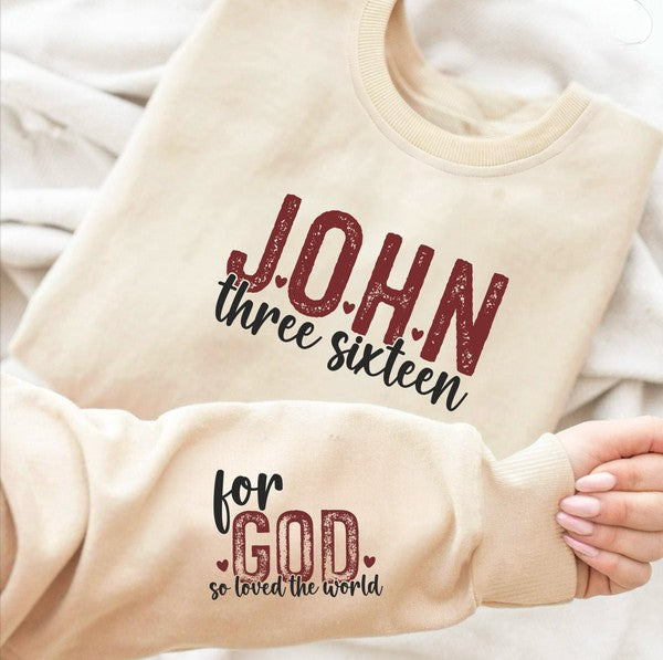 John 3 16 For God So Loved  Crew Sweatshirt