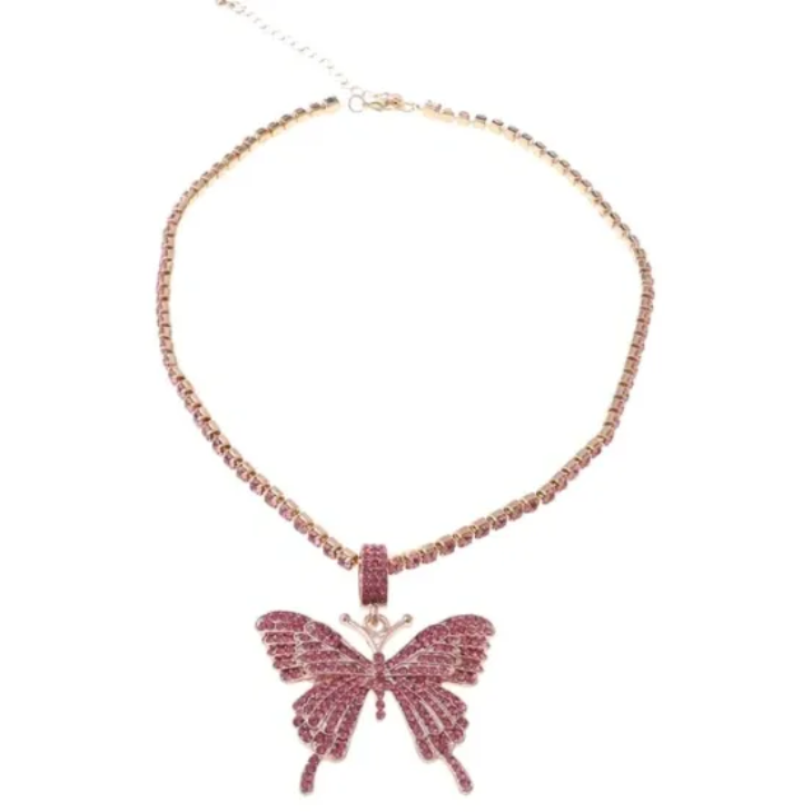 BOLD BUTTERFLY TENNIS NECKLACE